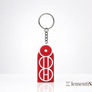 Porta-Chaves Abridor de Latas · Símbolo Arirang BTS · Vermelho e Branco