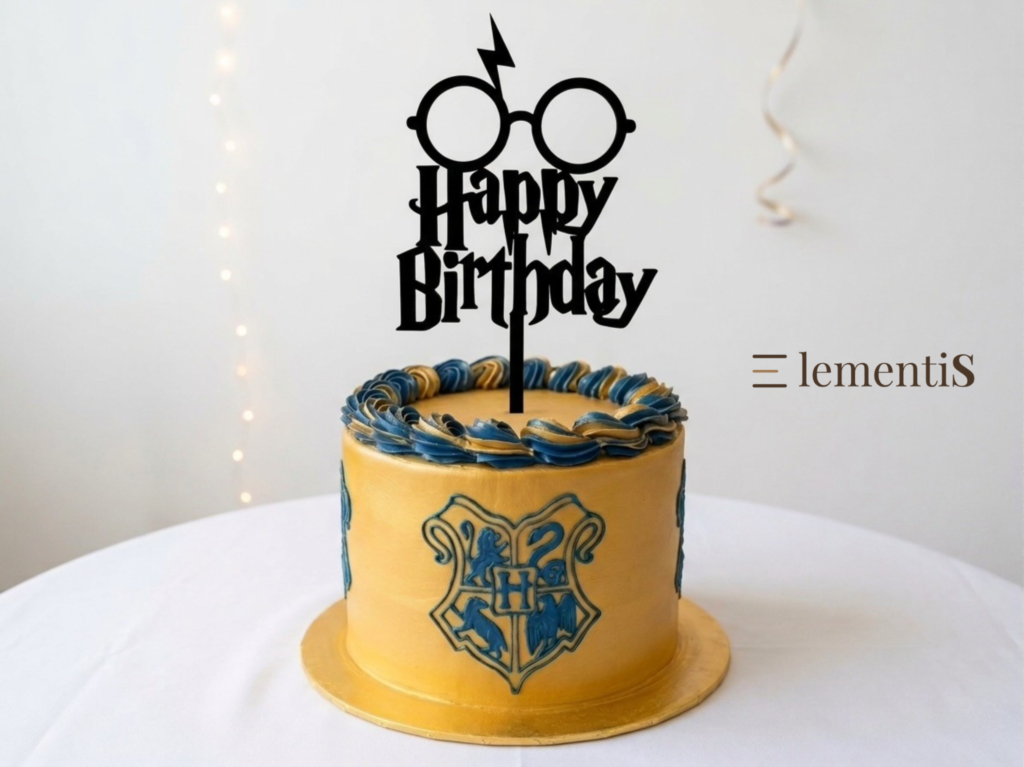 Topo de Bolo Harry Potter · Happy Birthday
