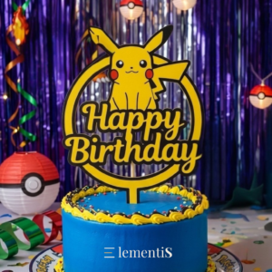 Topo de Bolo Pikachu · Happy Birthday