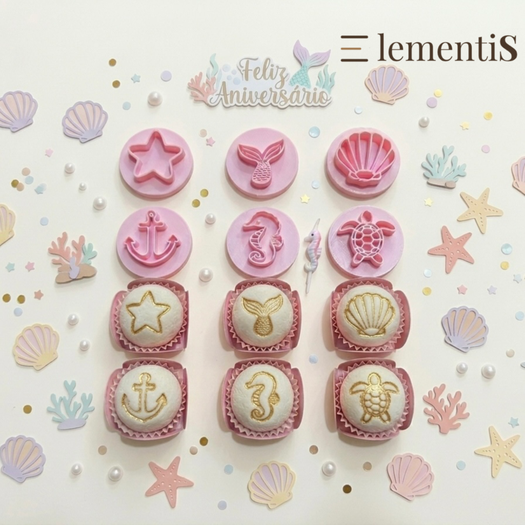 Kit Carimbos Fundo do Mar · Brigadeiro · 6 Designs